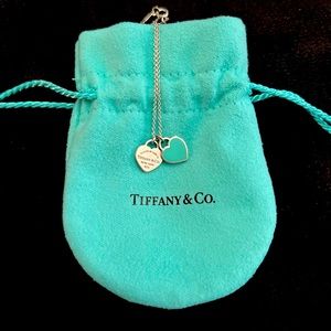 Tiffany and Co. Iconic Tiffany Blue Double Heart Tag Pendant in Sterling Silver